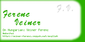 ferenc veiner business card